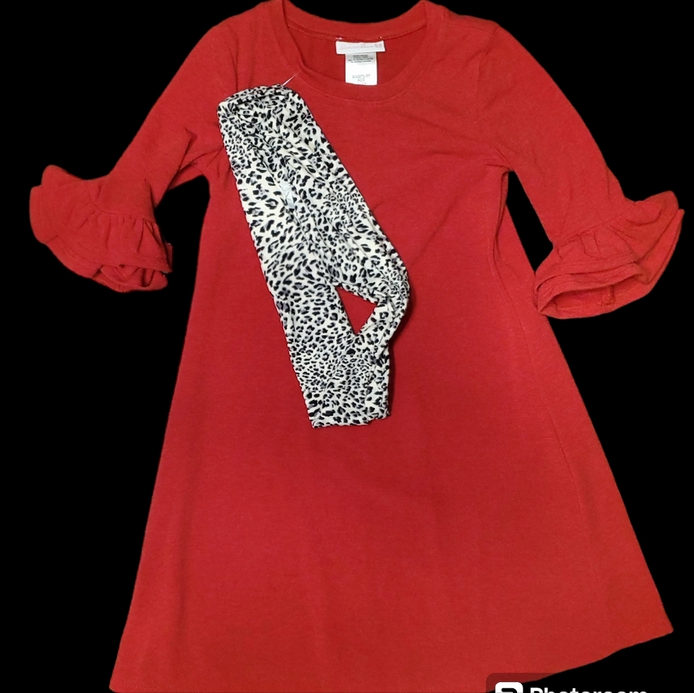 Bonnie Jean Red Dress w/ Infinity Scarf